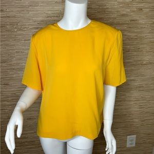 Vintage Yellow Short Sleeve Blouse